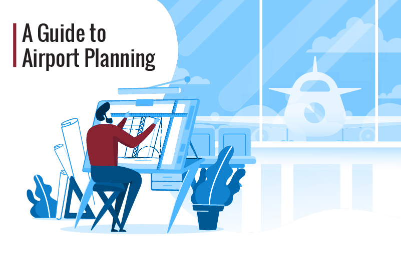 An illustration with the text "a guide to airport planning."